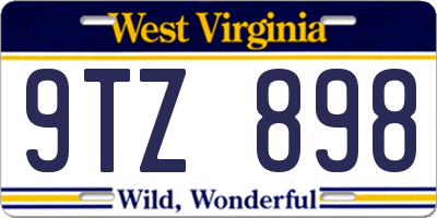 WV license plate 9TZ898