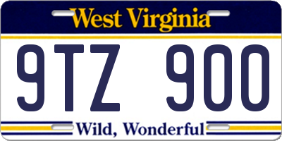 WV license plate 9TZ900