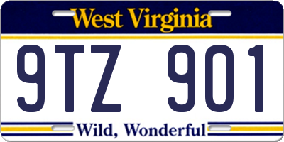 WV license plate 9TZ901