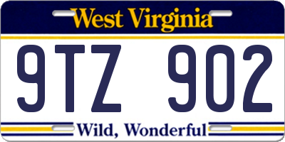WV license plate 9TZ902