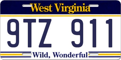 WV license plate 9TZ911
