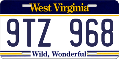 WV license plate 9TZ968