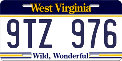 WV license plate 9TZ976