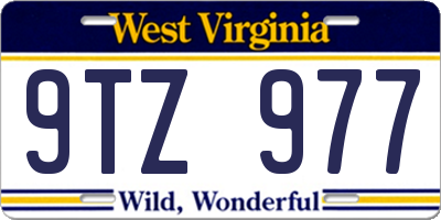 WV license plate 9TZ977