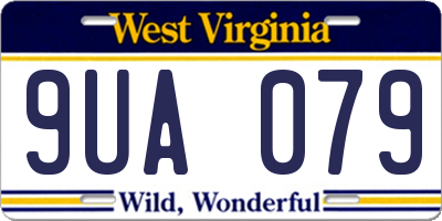 WV license plate 9UA079
