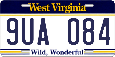WV license plate 9UA084