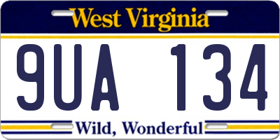 WV license plate 9UA134