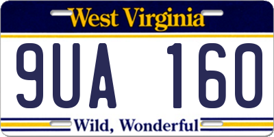 WV license plate 9UA160