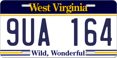 WV license plate 9UA164