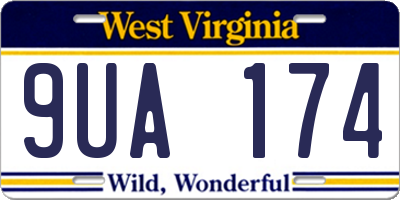 WV license plate 9UA174