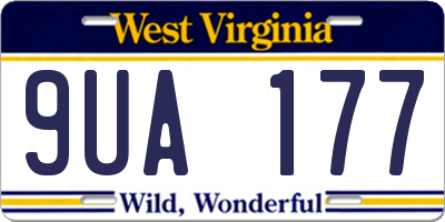 WV license plate 9UA177