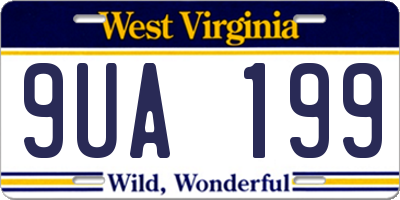 WV license plate 9UA199