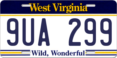 WV license plate 9UA299