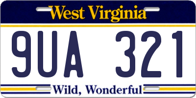 WV license plate 9UA321