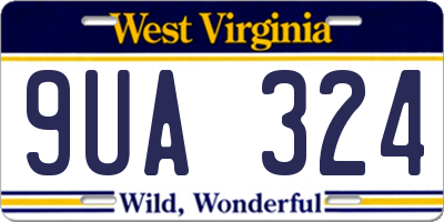WV license plate 9UA324