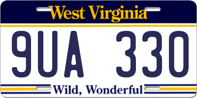 WV license plate 9UA330