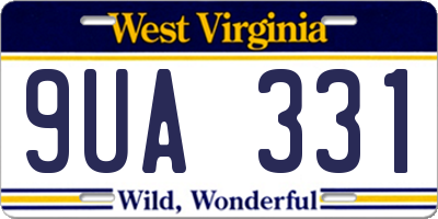 WV license plate 9UA331