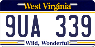 WV license plate 9UA339