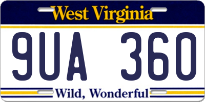 WV license plate 9UA360