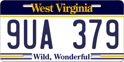 WV license plate 9UA379