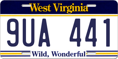 WV license plate 9UA441