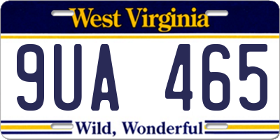 WV license plate 9UA465