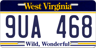 WV license plate 9UA468
