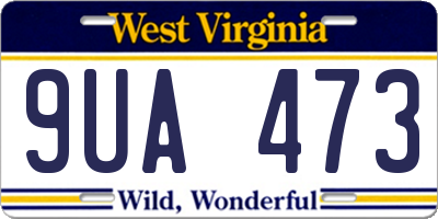 WV license plate 9UA473