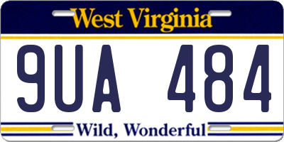 WV license plate 9UA484