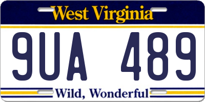 WV license plate 9UA489