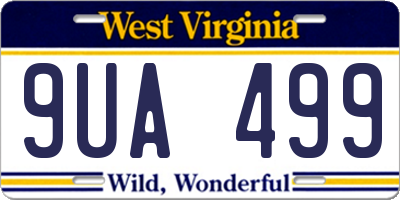 WV license plate 9UA499