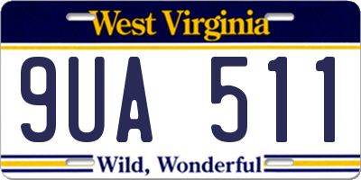 WV license plate 9UA511