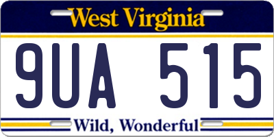 WV license plate 9UA515