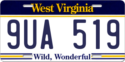 WV license plate 9UA519