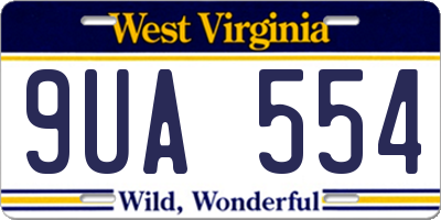 WV license plate 9UA554