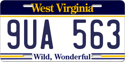 WV license plate 9UA563