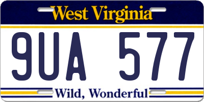 WV license plate 9UA577