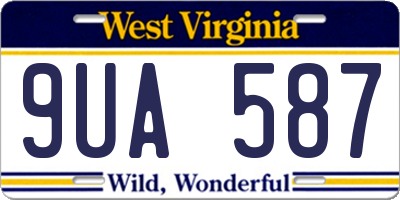 WV license plate 9UA587