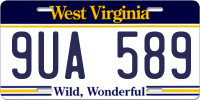 WV license plate 9UA589