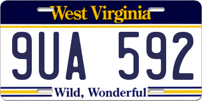 WV license plate 9UA592