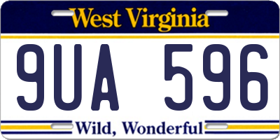 WV license plate 9UA596