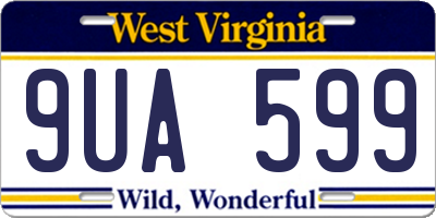 WV license plate 9UA599
