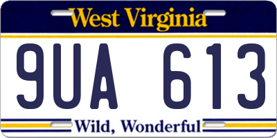 WV license plate 9UA613