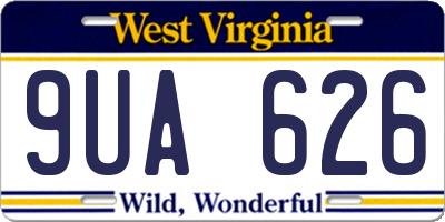 WV license plate 9UA626