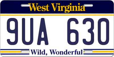WV license plate 9UA630