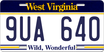 WV license plate 9UA640