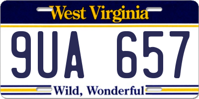 WV license plate 9UA657