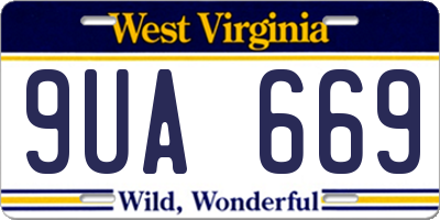 WV license plate 9UA669