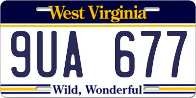 WV license plate 9UA677