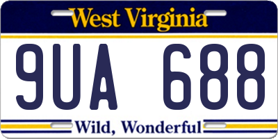 WV license plate 9UA688